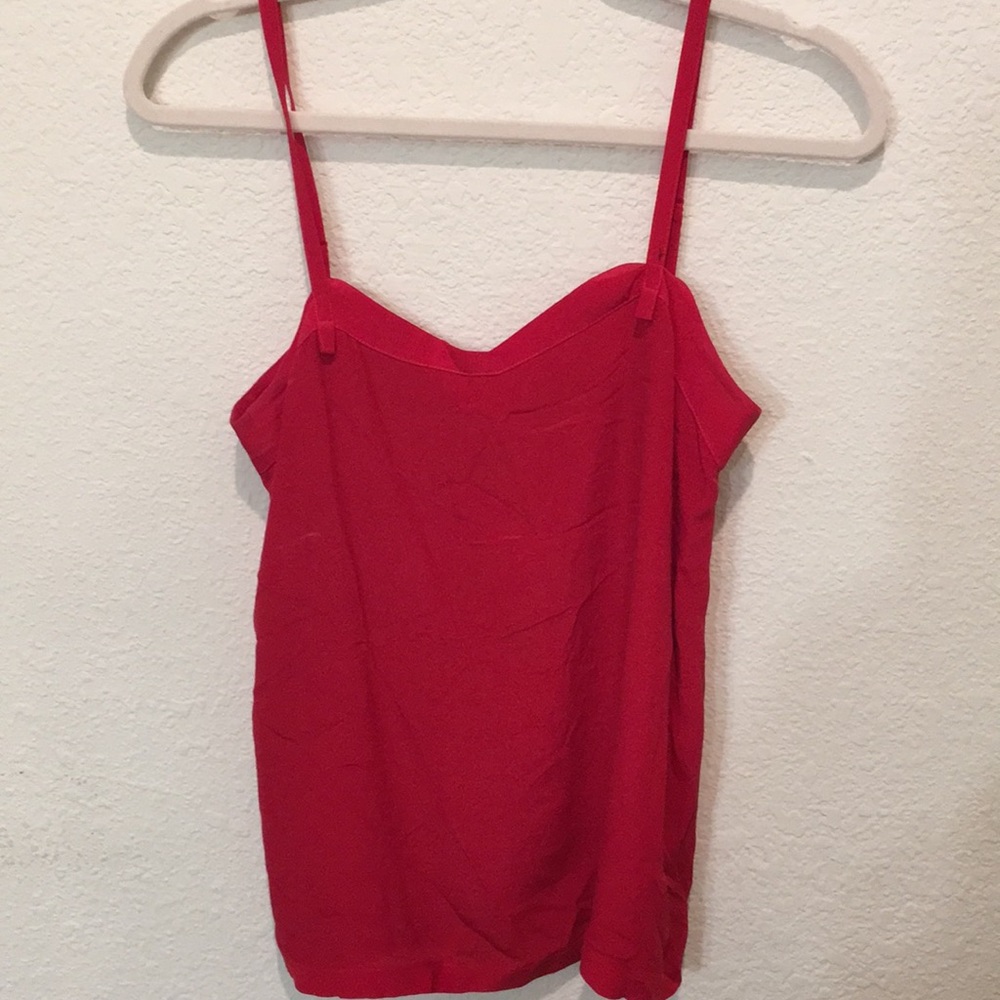 RED BLOUSE W THIN STRAPS FRENCH CONN. (size 4)